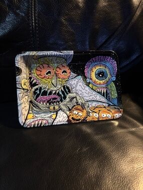 Small Rick and Morty Art/Rolling Tray - Black Multicolor